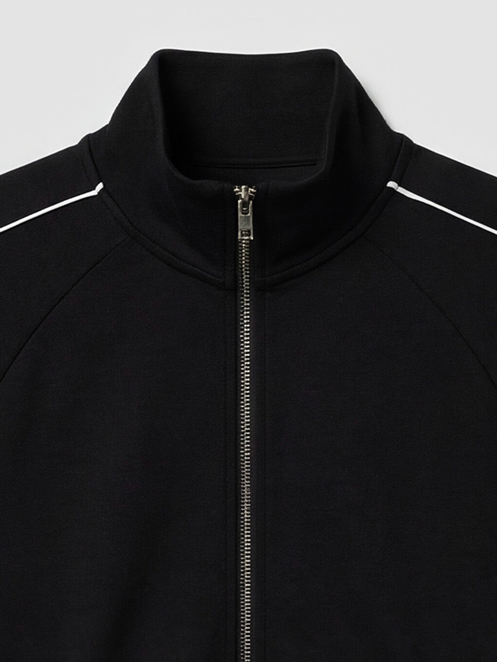 Siyah Modal Karışımlı Kadın Fermuarlı Sweatshirt-2