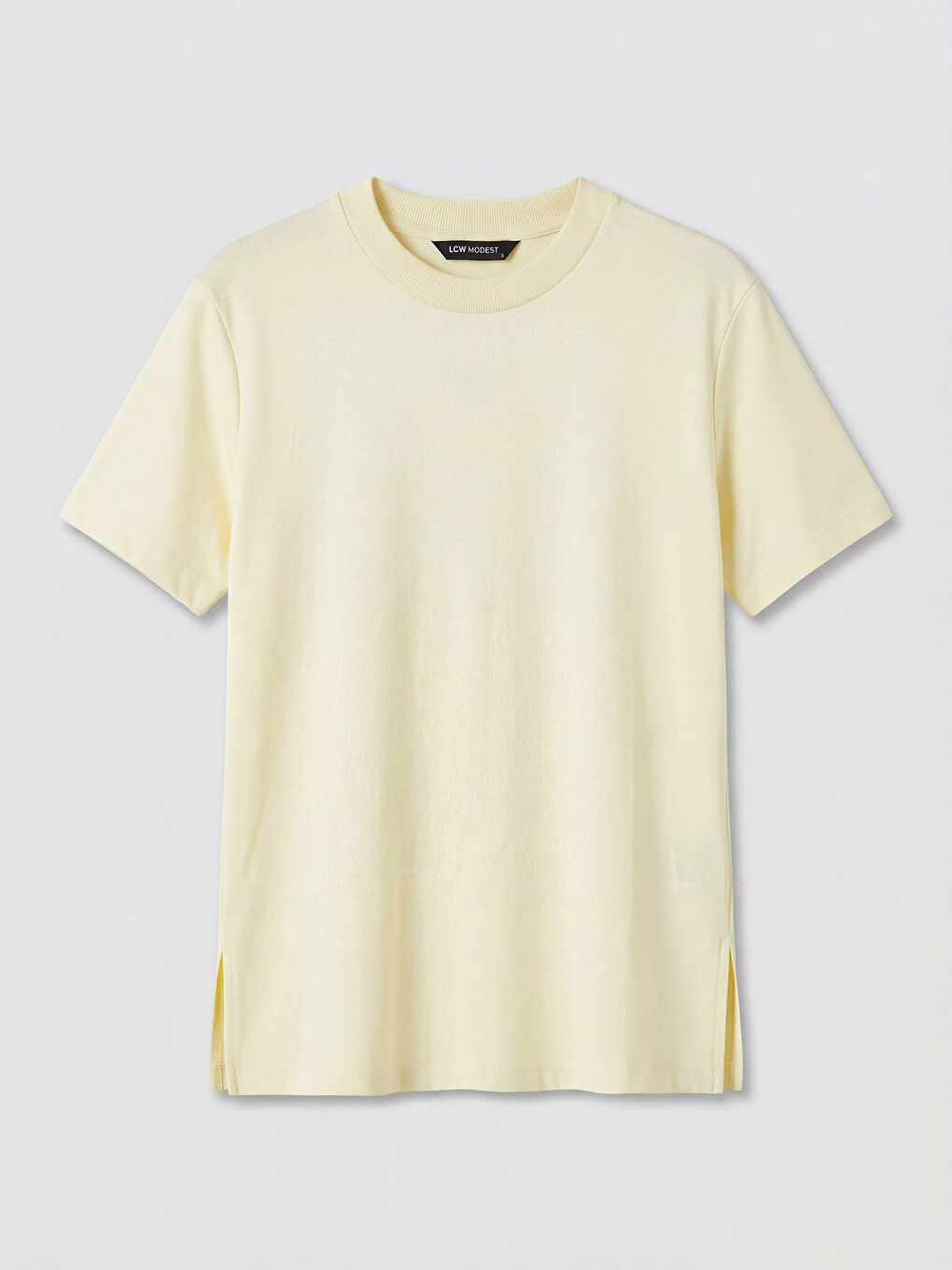 Sarı Bisiklet Yaka Kadın Tişört