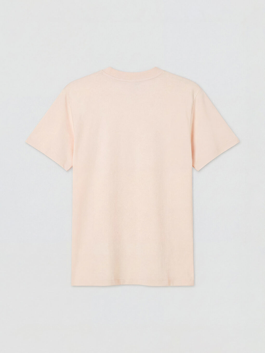 Pembe Bisiklet Yaka Kadın Tişört-1