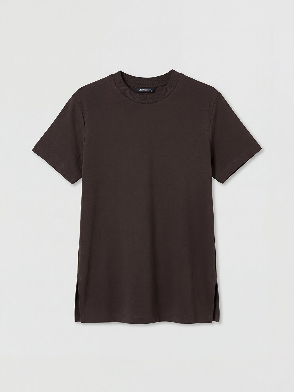 Kahverengi Bisiklet Yaka Kadın Tişört