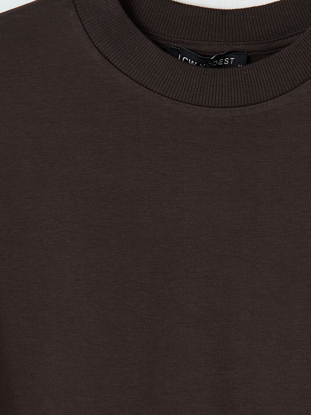 Kahverengi Bisiklet Yaka Kadın Tişört-2