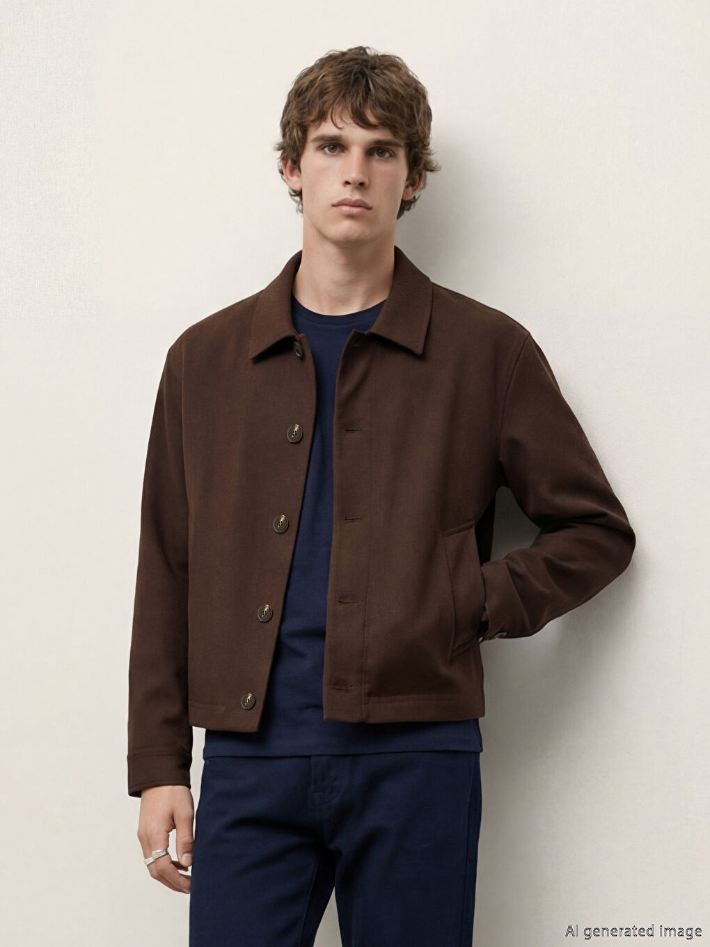 Kahverengi Standart Kalıp Erkek Ceket