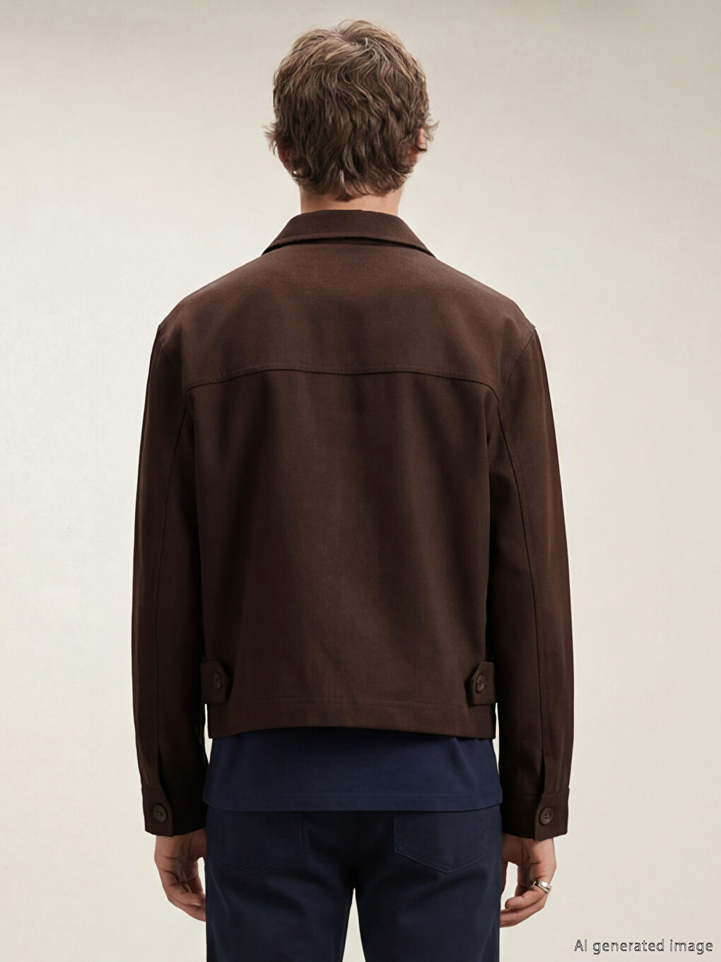 Kahverengi Standart Kalıp Erkek Ceket-4