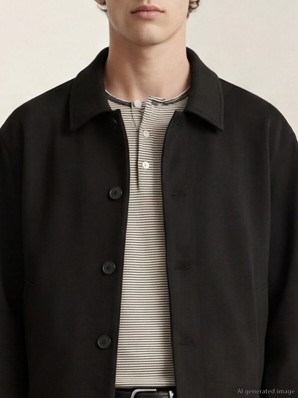 Siyah Standart Kalıp Erkek Ceket-2