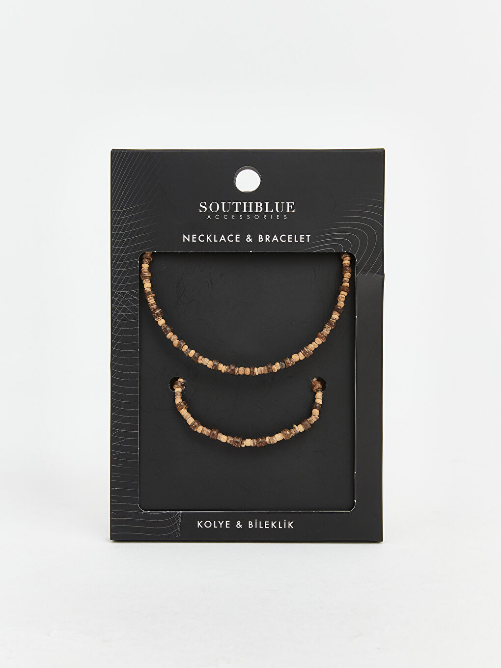 Kahverengi Taşlı Erkek Bileklik ve Kolye -2