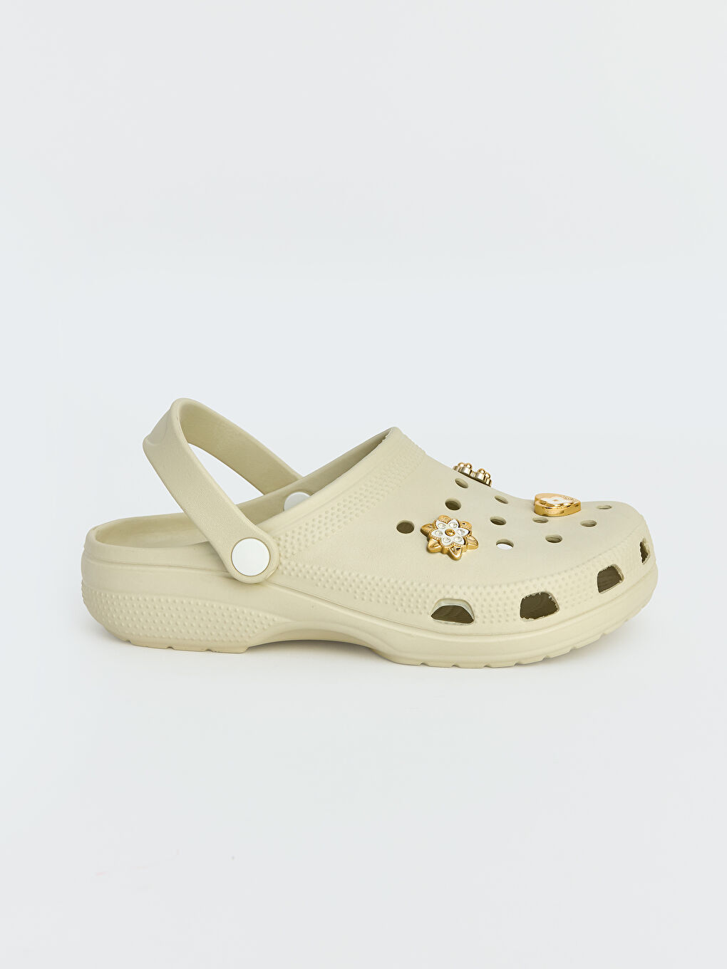 Bej Aksesuarlı Kadın Plaj Sandaleti-1