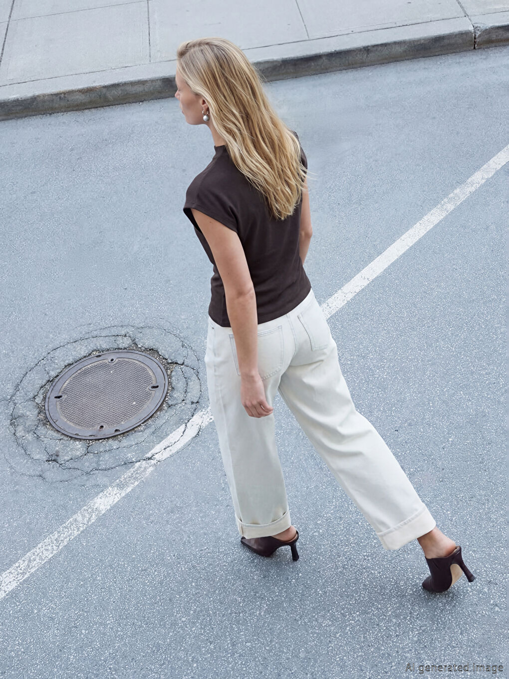 Kahverengi Dökümlü Yaka Bağlama Detaylı Bluz-2