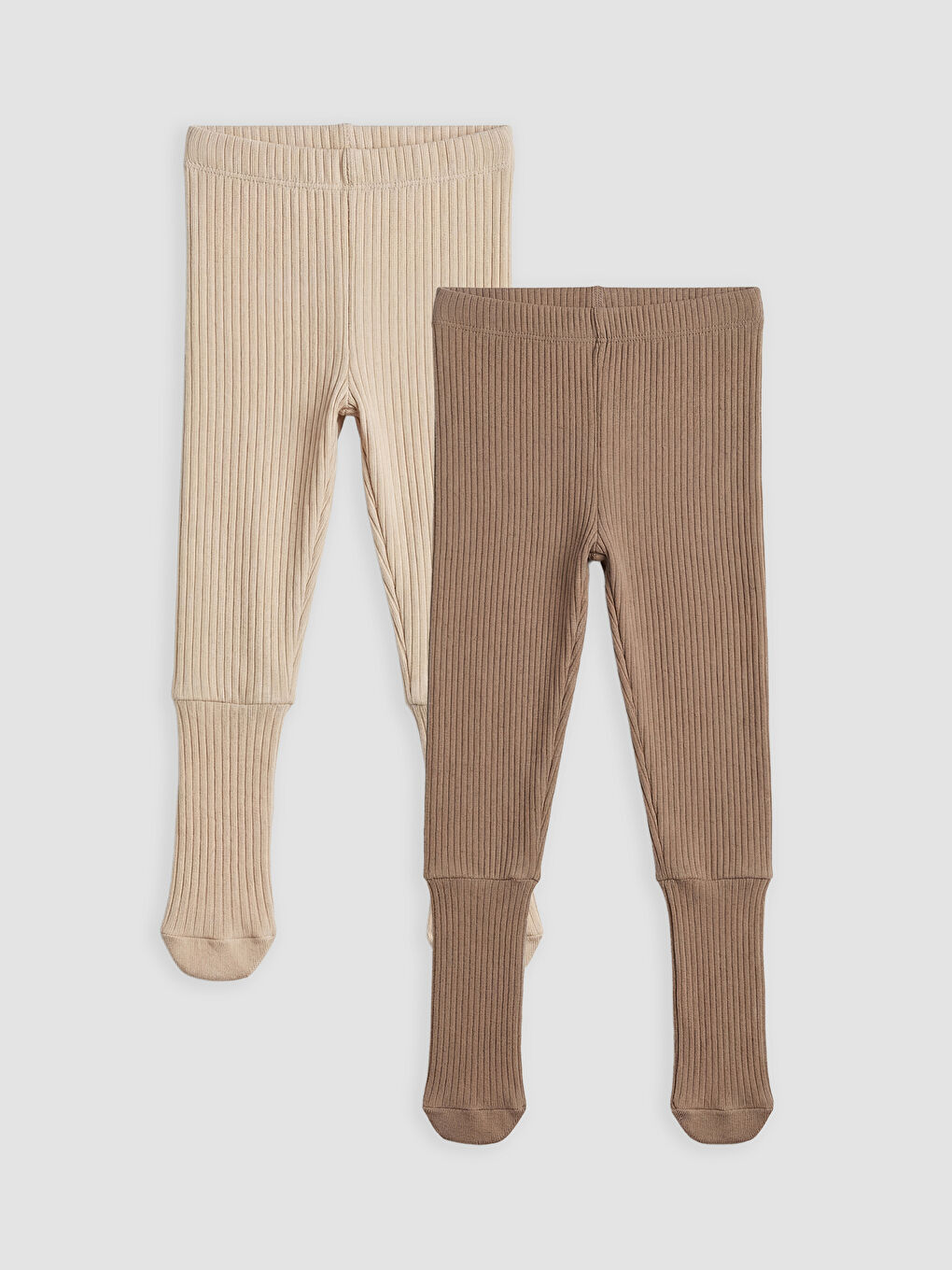 Kahverengi Erkek Bebek Fitilli Çoraplı Pijama Altı 2'li