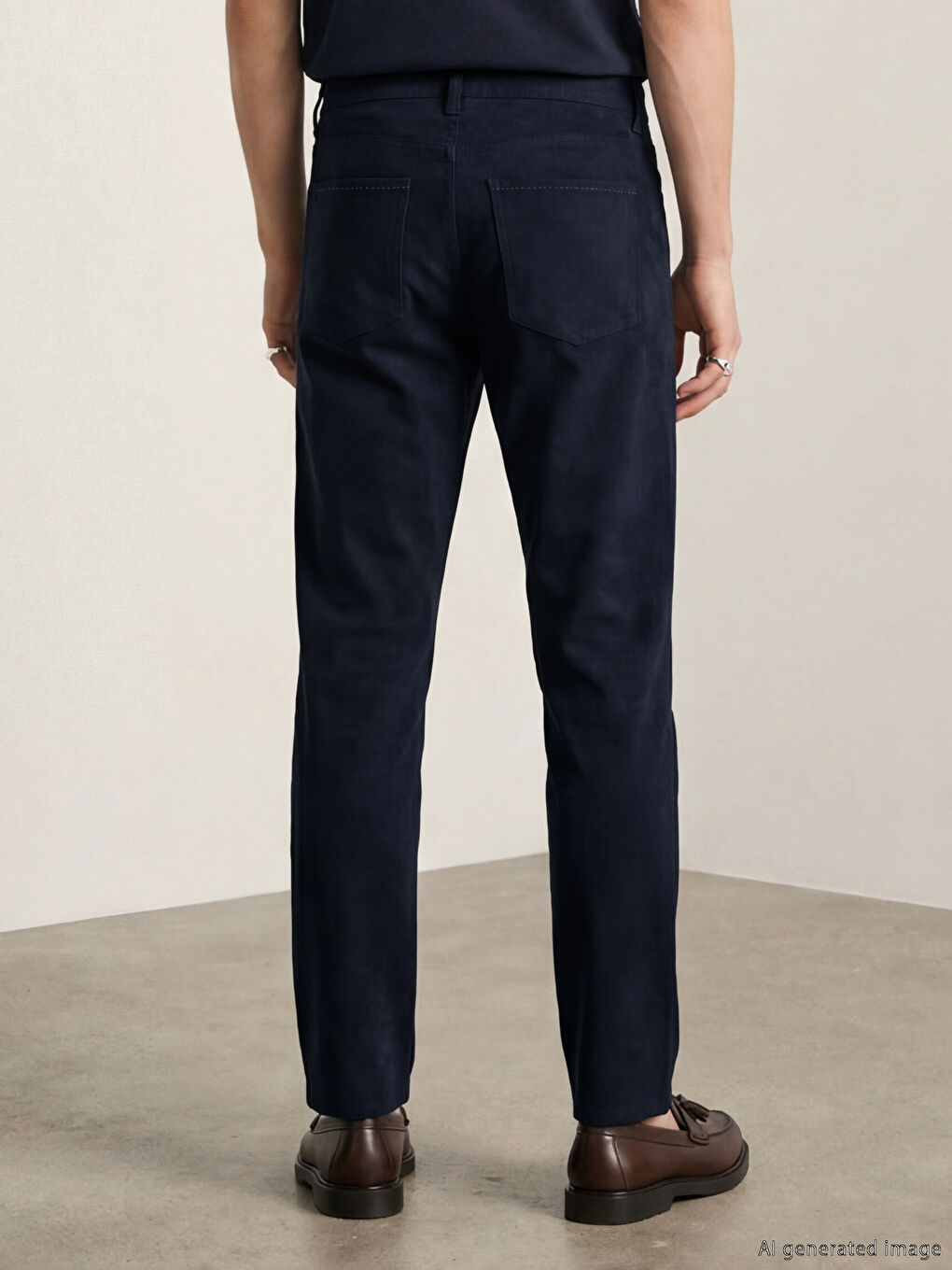 Lacivert Standart Kalıp Erkek Pantolon-3