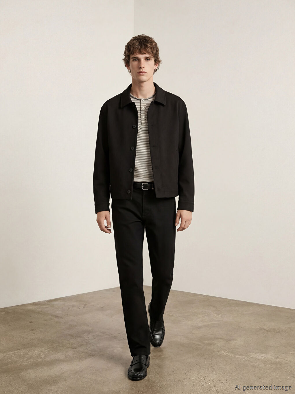 Siyah Standart Kalıp Erkek Pantolon