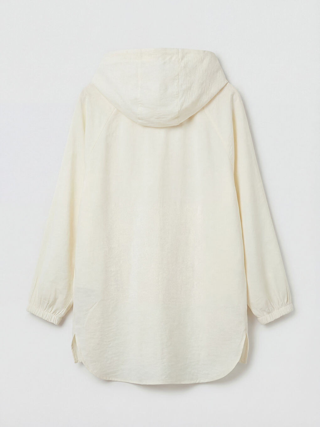 Ekru Kapüşonlu Kadın Tunik-1
