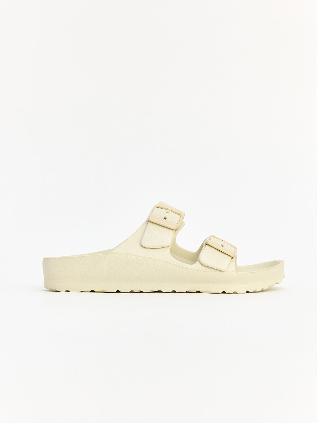 Bej Çift Bantlı Kadın Terlik-1