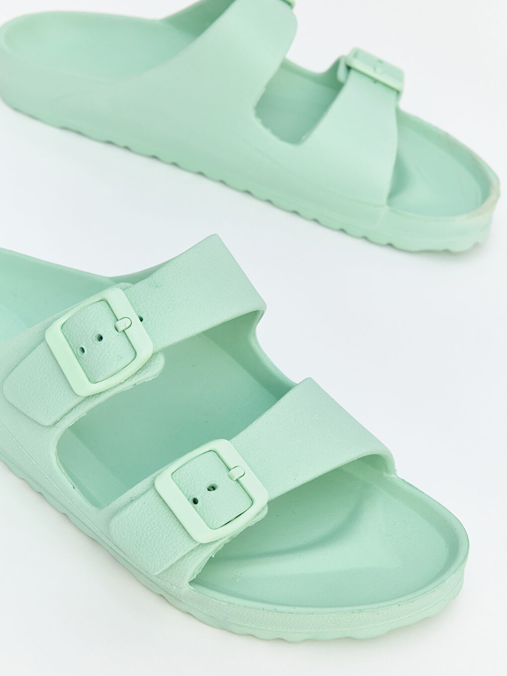 Yeşil Çift Bantlı Kadın Terlik-2