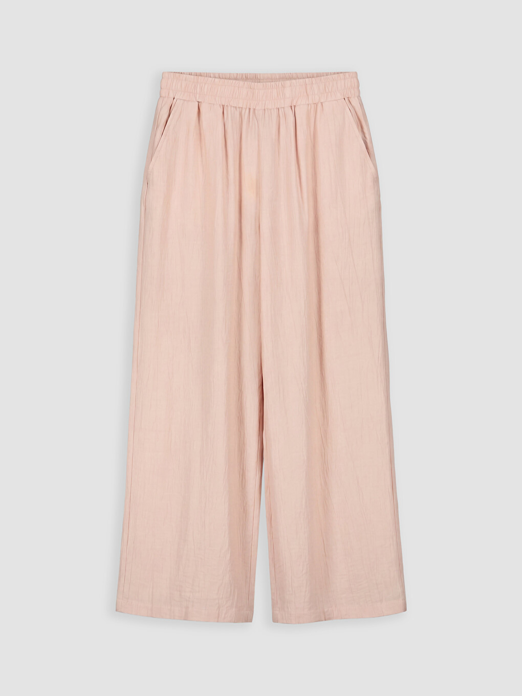 Elastic Waist Wide Leg Women's Trousers-4