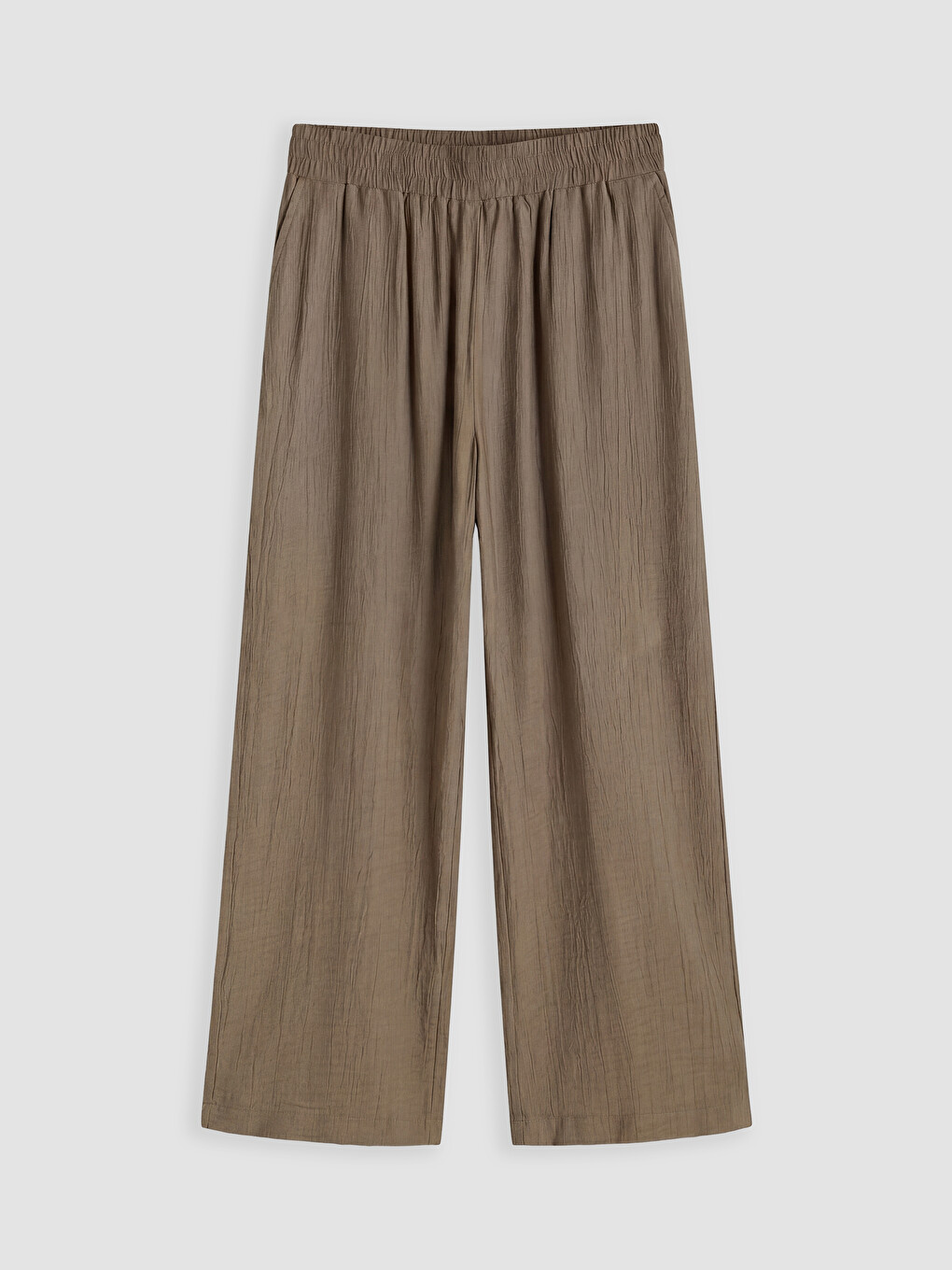 Elastic Waist Wide Leg Women's Trousers-4