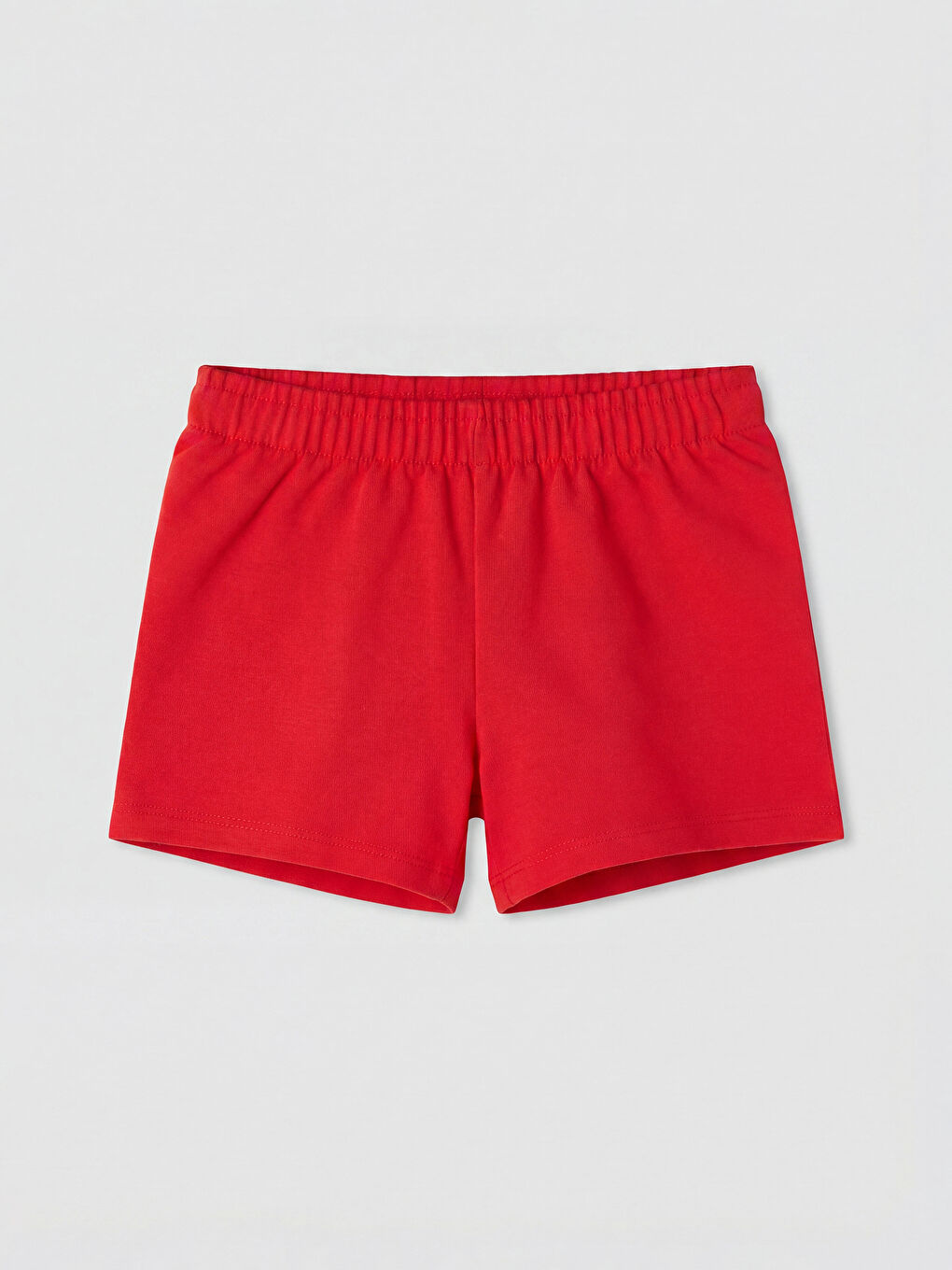 Kırmızı Beli Lastikli Kız Bebek Şort
