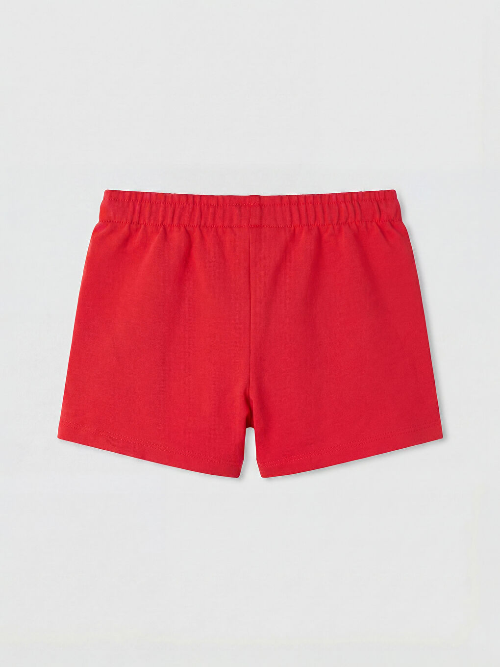 Kırmızı Beli Lastikli Kız Bebek Şort-1