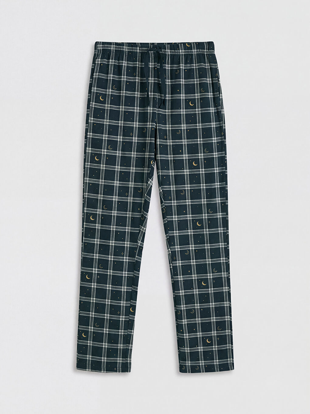 Lacivert Standart Kalıp Ekose Erkek Pijama Takım-3