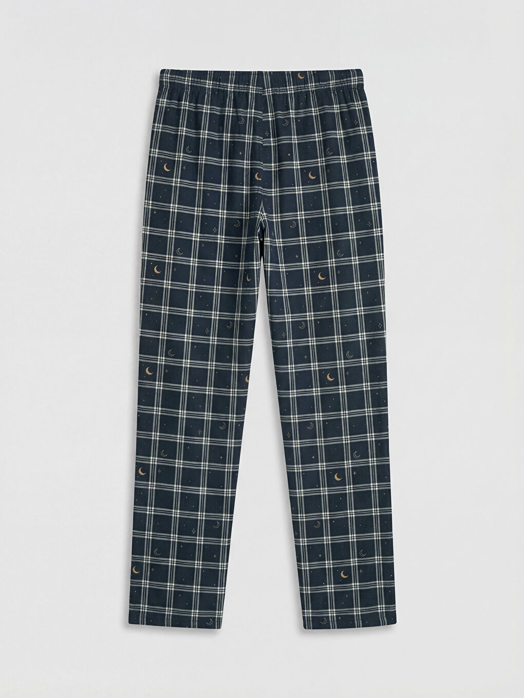 Lacivert Standart Kalıp Ekose Erkek Pijama Takım-4