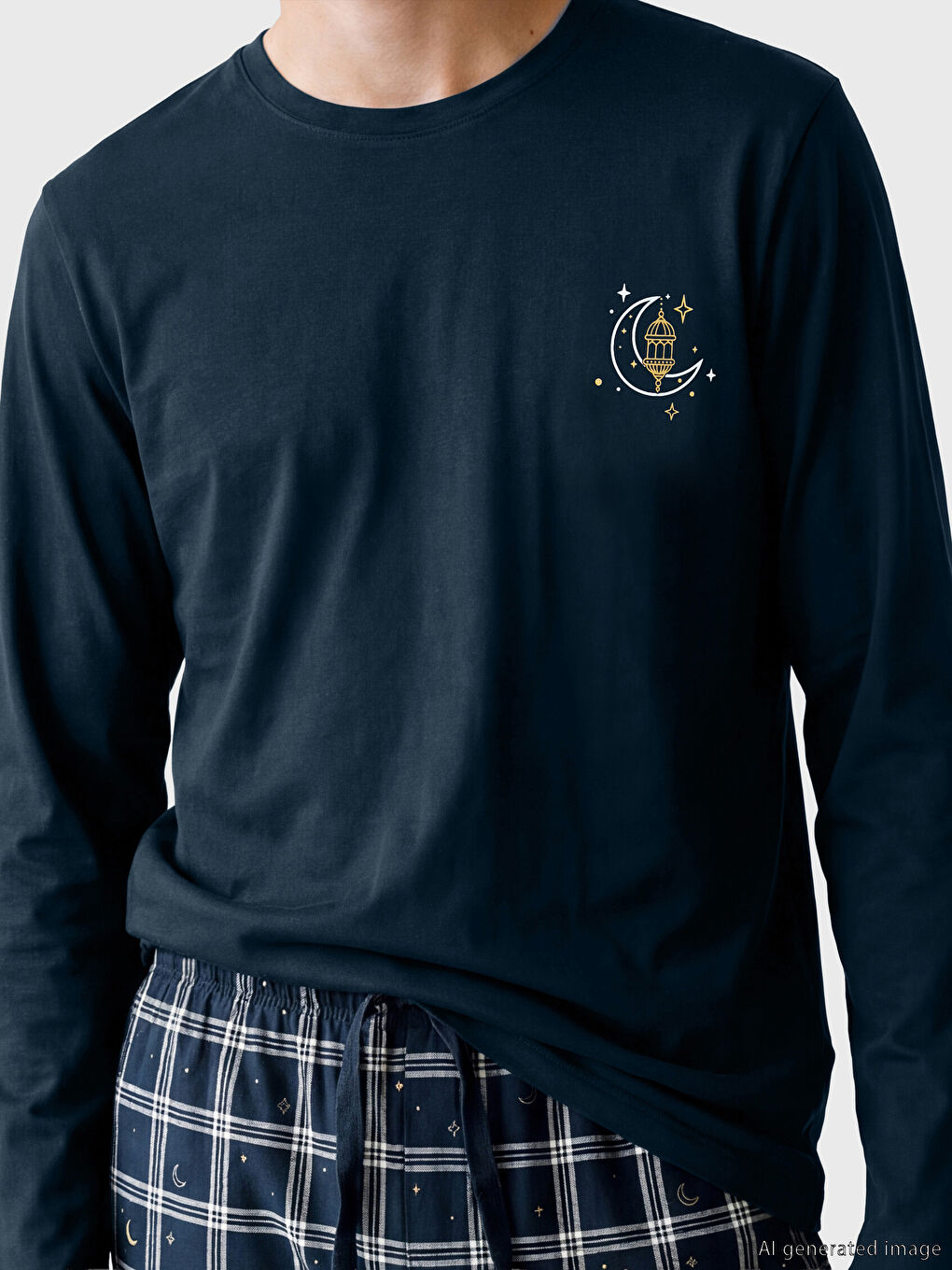 Regular Fit Plaid Men's Pyjamas Set-2