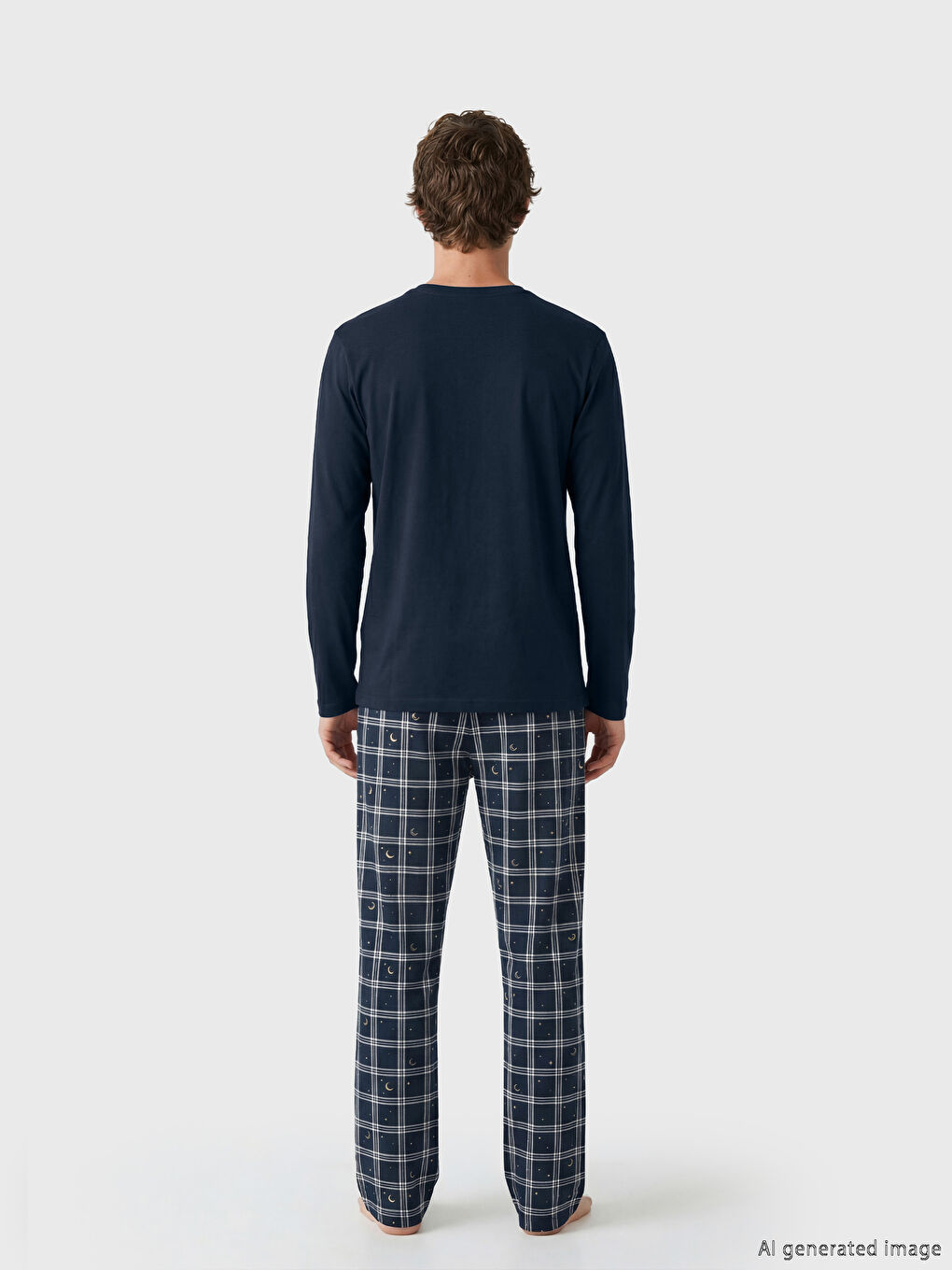 Regular Fit Plaid Men's Pyjamas Set-4