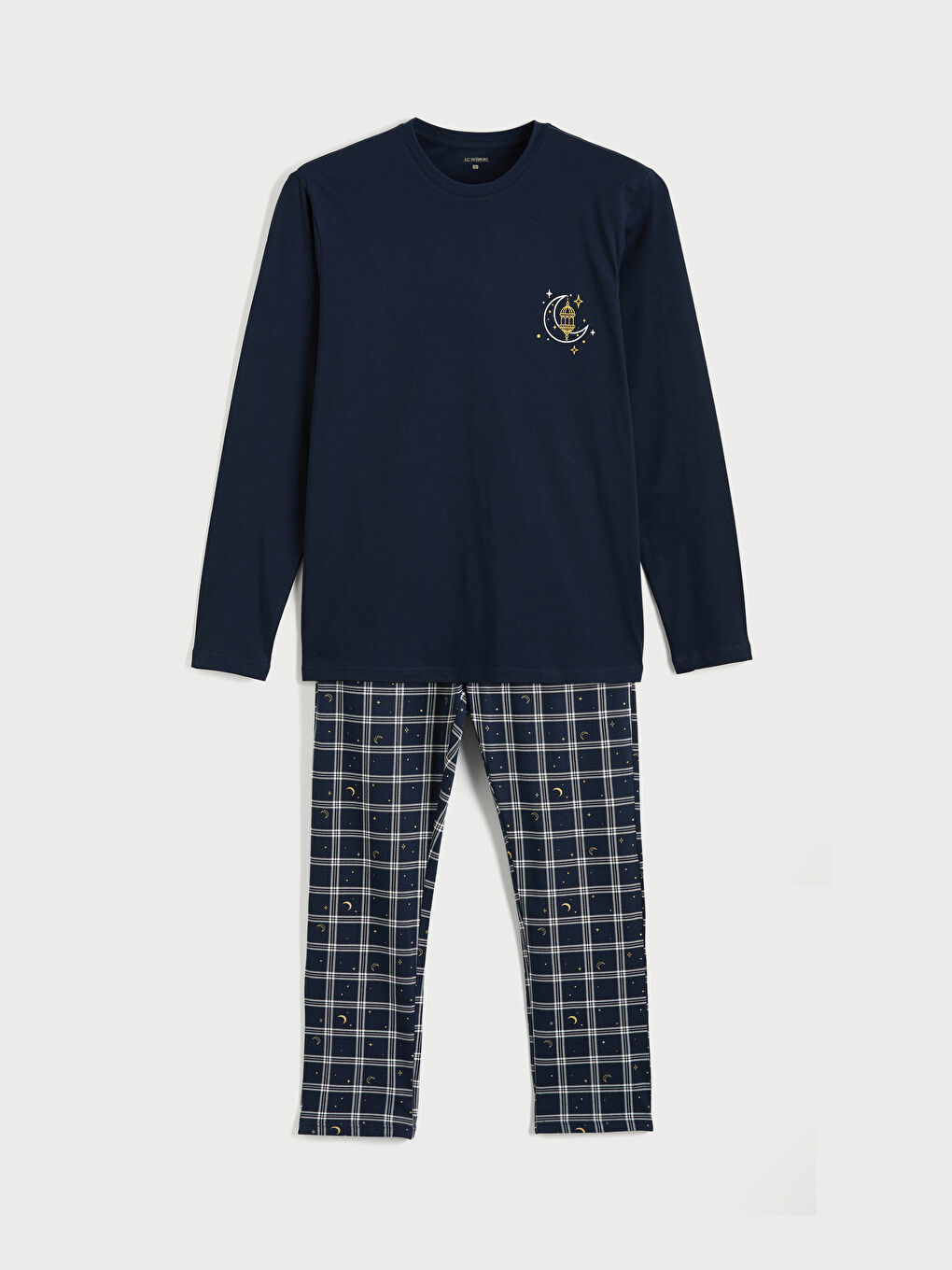 Regular Fit Plaid Men's Pyjamas Set-5