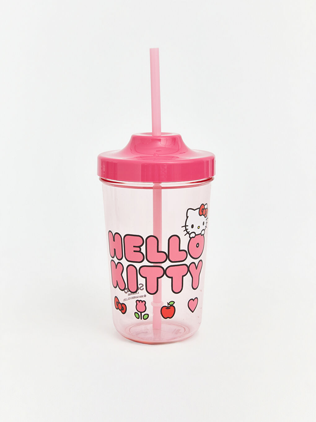 Karışık Hello Kitty Baskılı Pipetli Meşrubat Bardağı-1