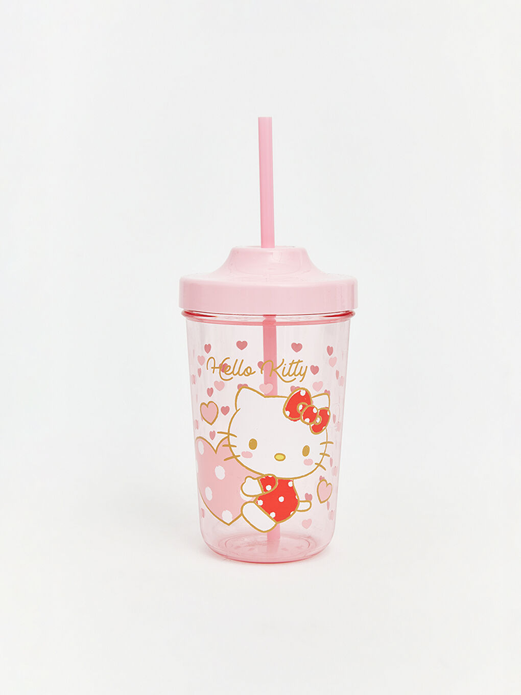 Karışık Hello Kitty Baskılı Pipetli Meşrubat Bardağı-2
