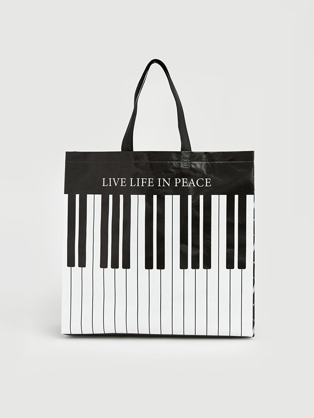 Karışık Piyano Baskılı Alışveriş Çantası