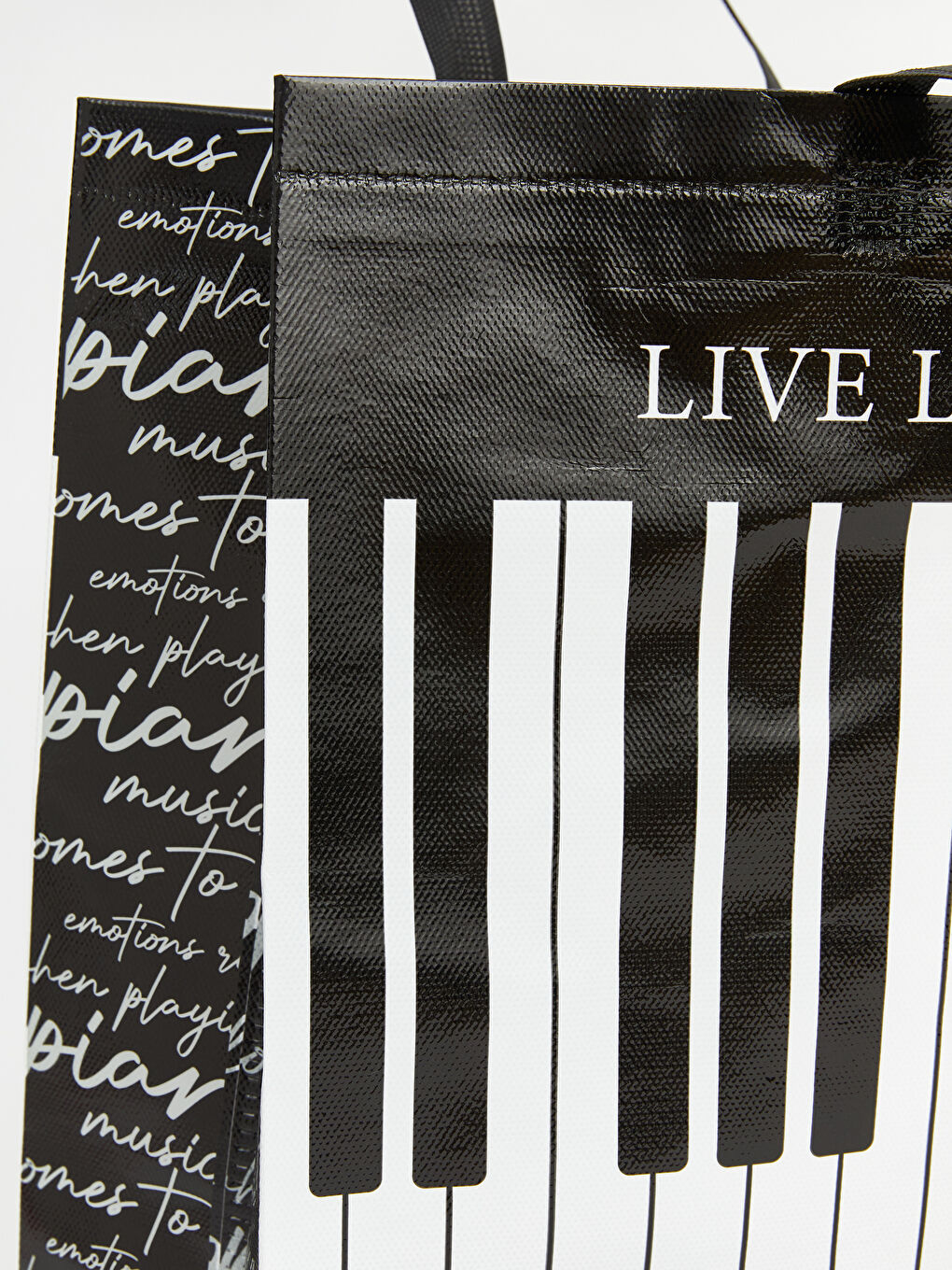 Karışık Piyano Baskılı Alışveriş Çantası-2
