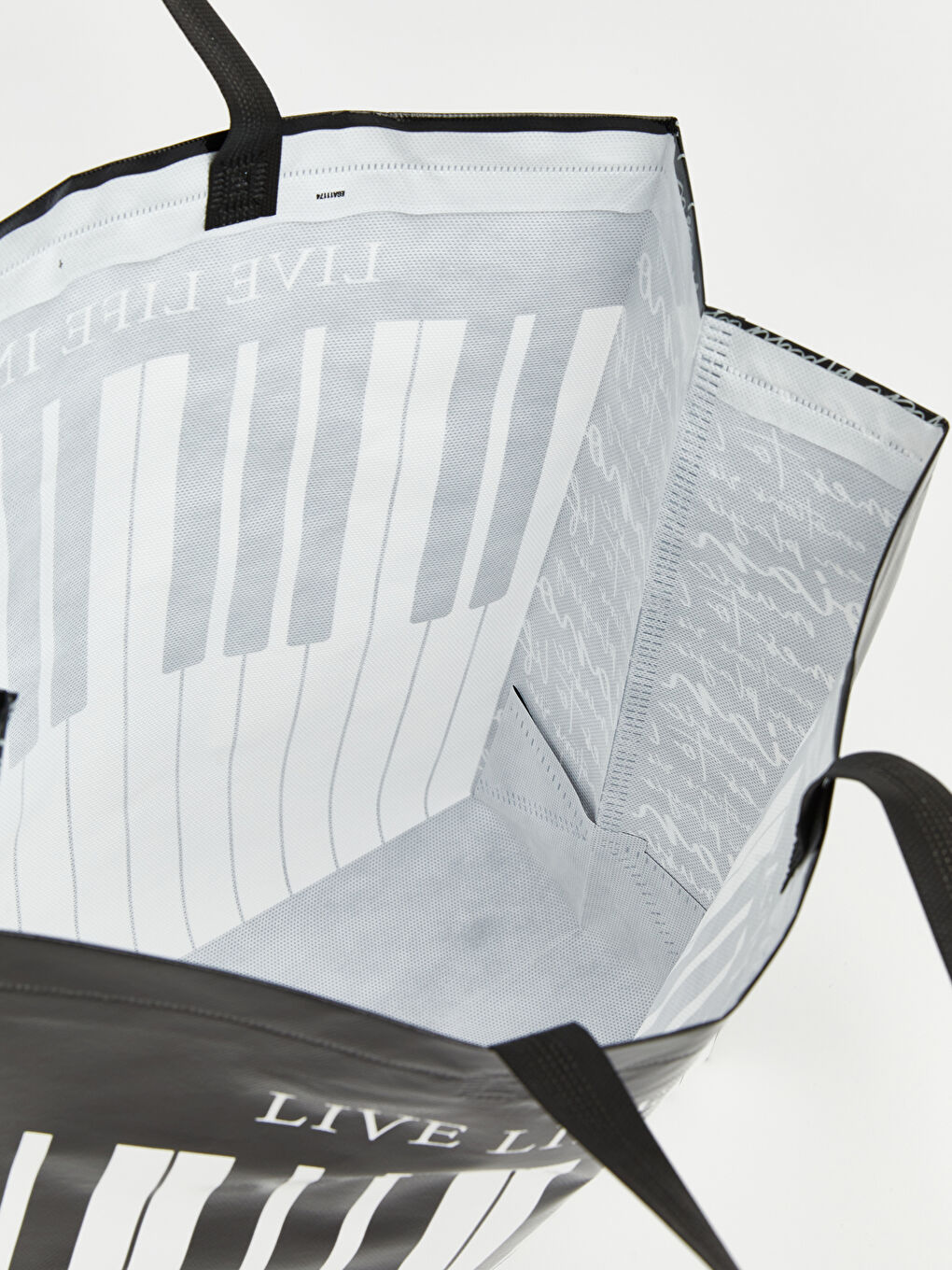 Karışık Piyano Baskılı Alışveriş Çantası-3