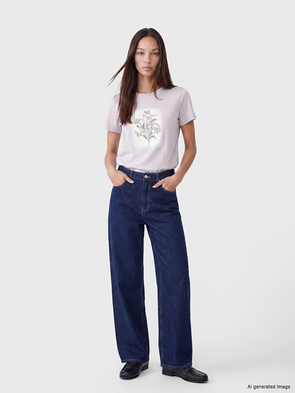 Floral Printed 100% Cotton Women's T-shirt-1