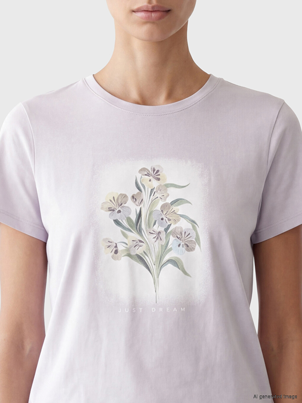 Floral Printed 100% Cotton Women's T-shirt-2