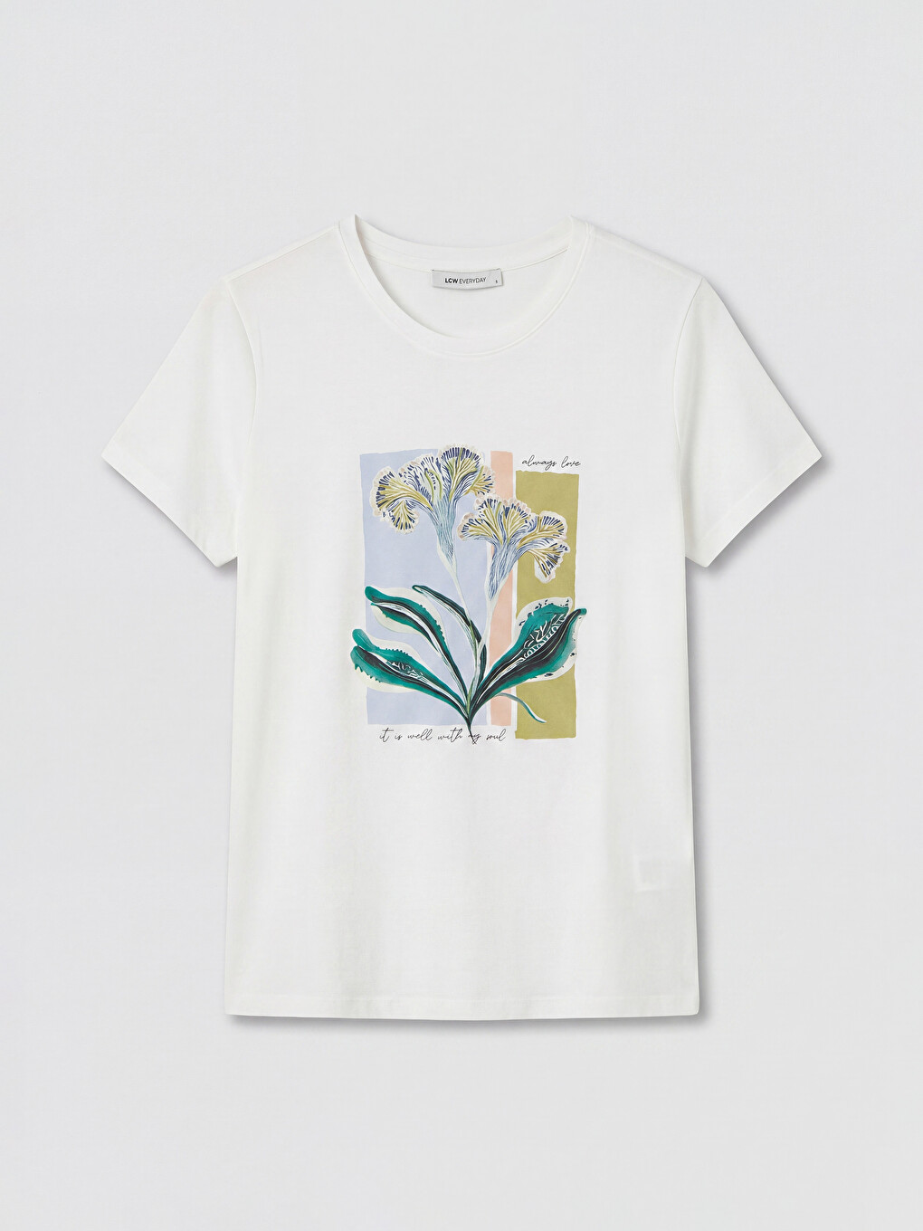 Floral Printed 100% Cotton Women's T-shirt-2