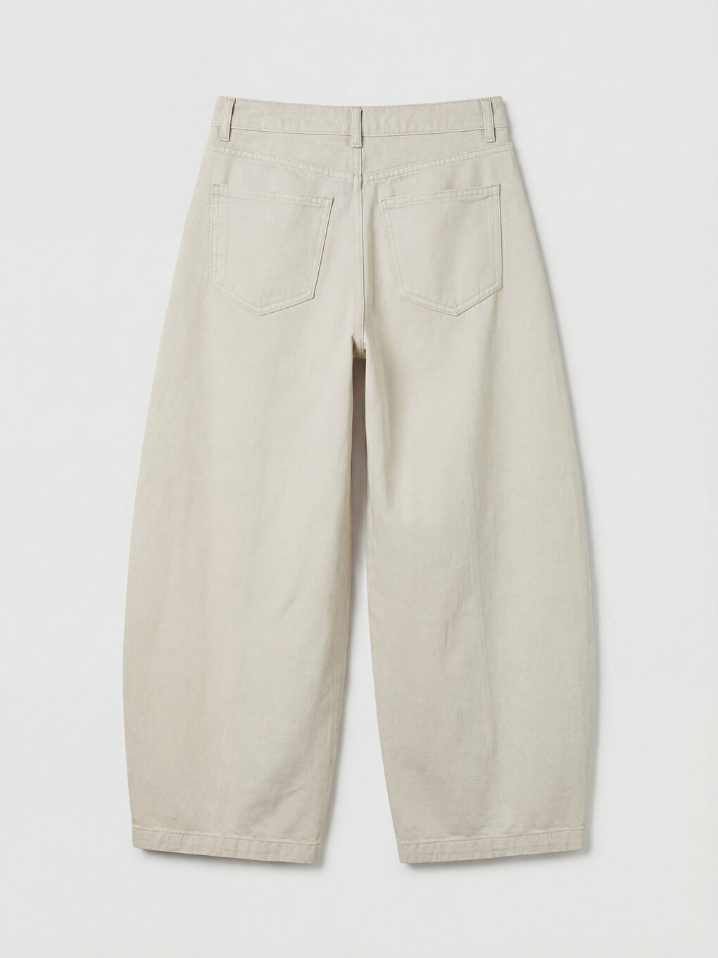 Bej Barrel Fit Kadın Jean Pantolon-1