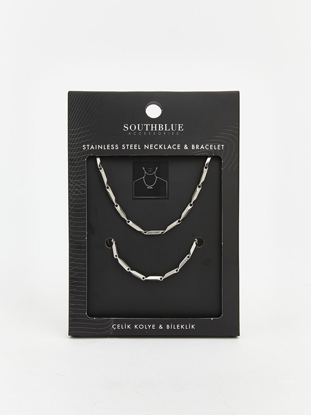 Gri Erkek Zincir Takı Seti-2