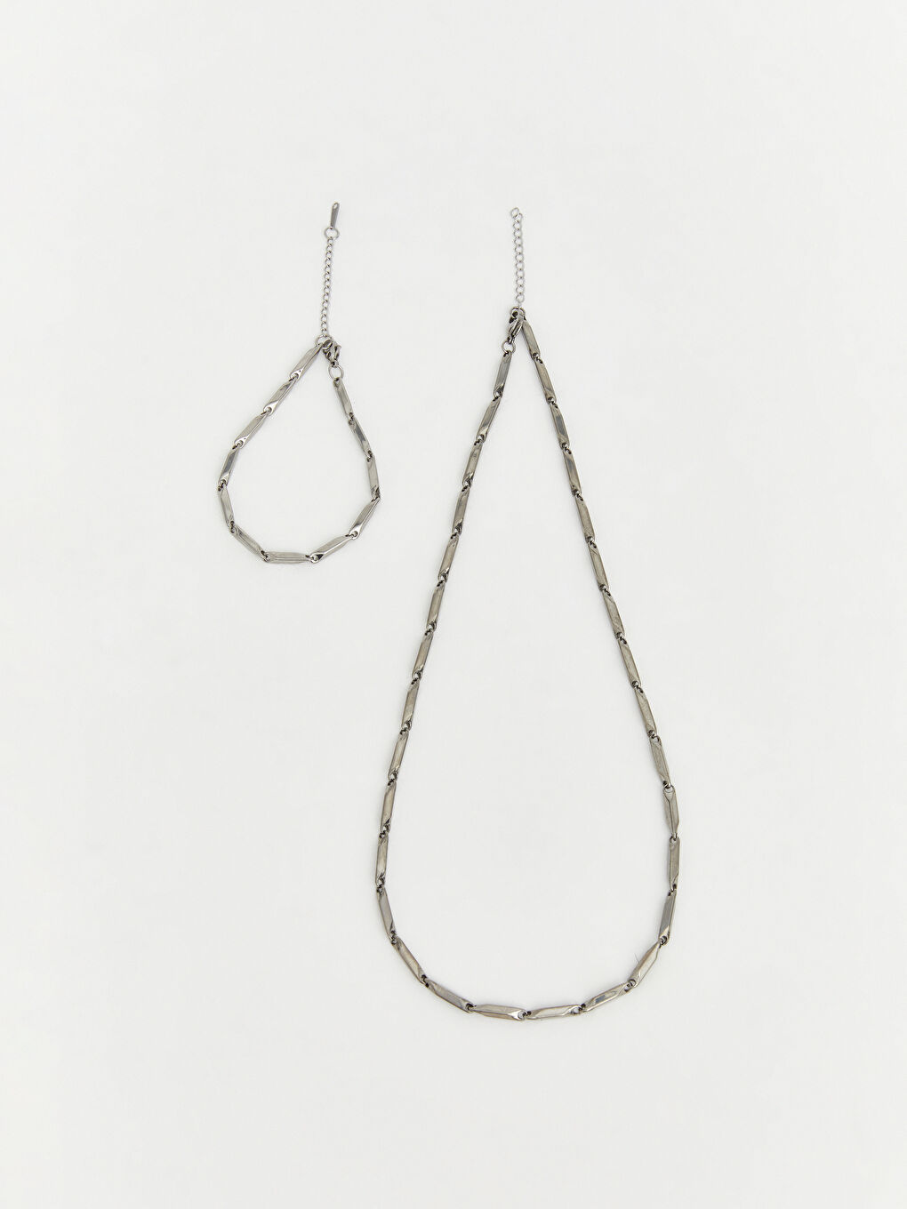 Gri Erkek Zincir Takı Seti-1