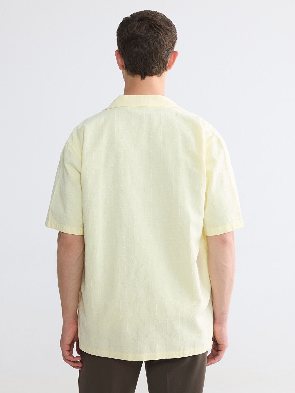 Regular Fit Camp Collar Textured Men's Shirt-3