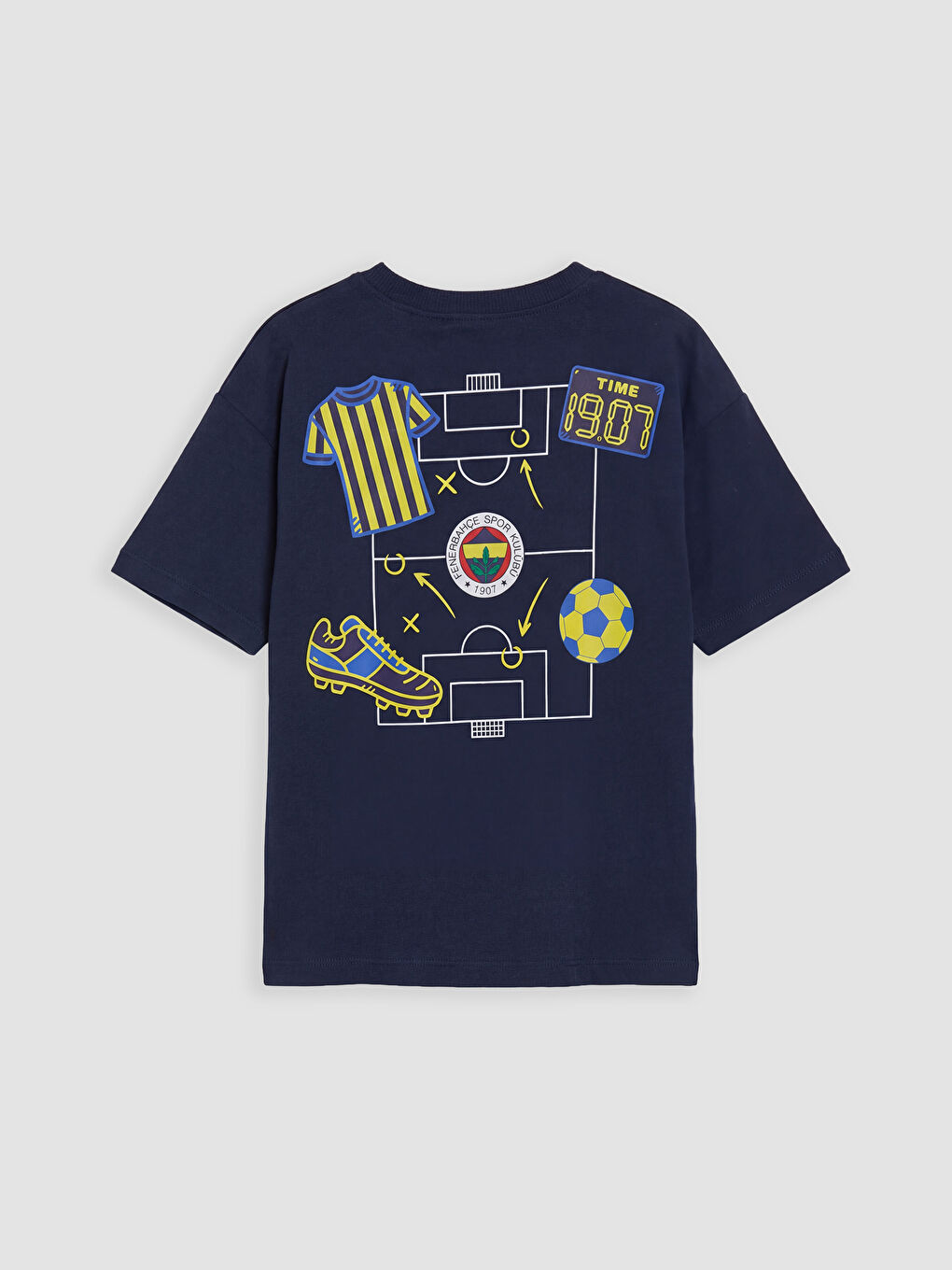 Lacivert Fenerbahçe Baskılı Erkek Çocuk Tişört-1