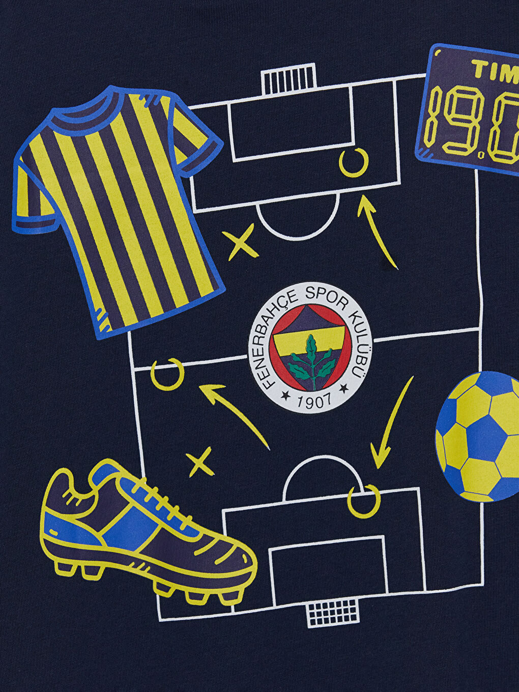 Lacivert Fenerbahçe Baskılı Erkek Çocuk Tişört-3