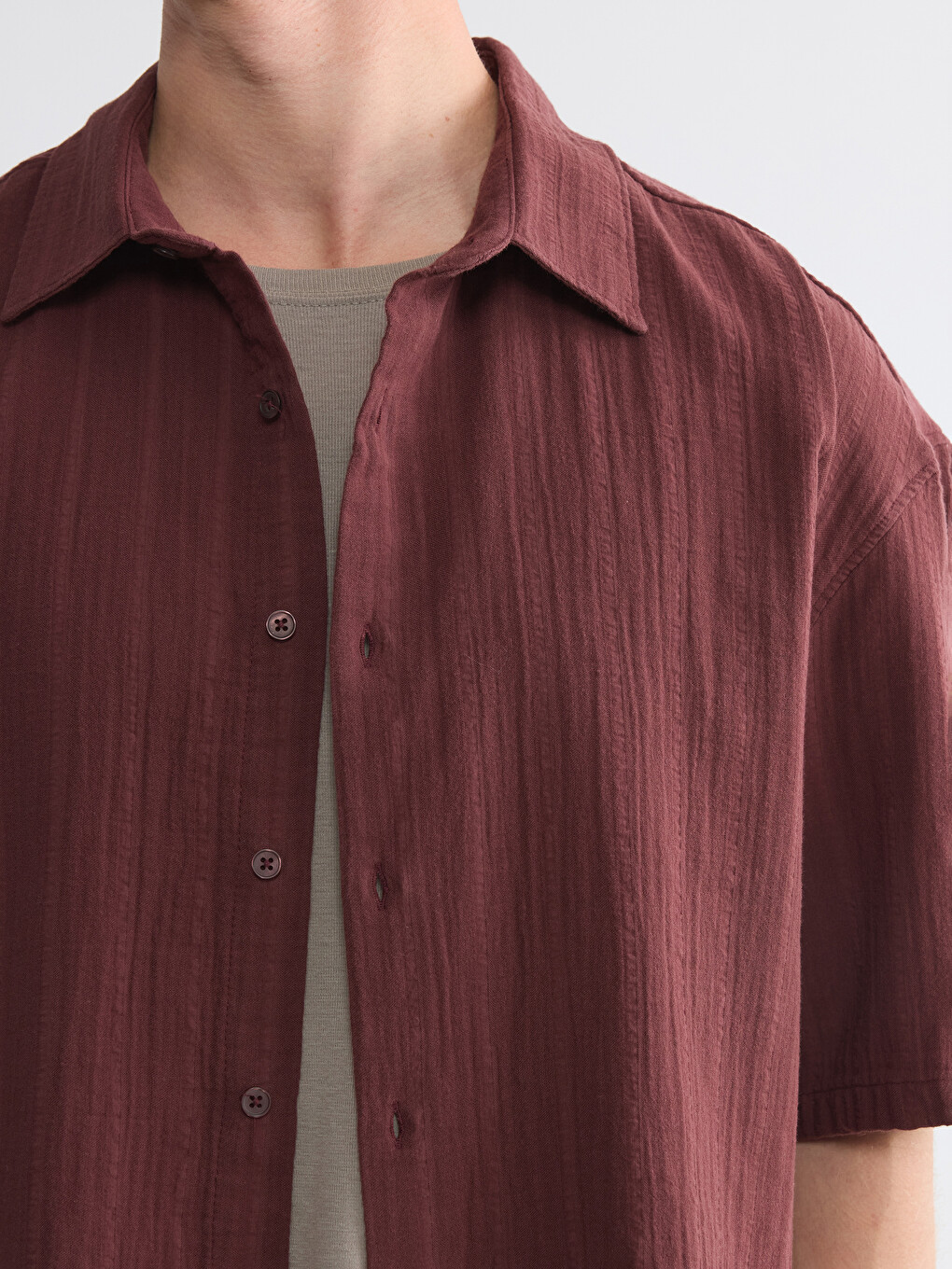 Regular Fit Striped Men's Textured Shirt-2