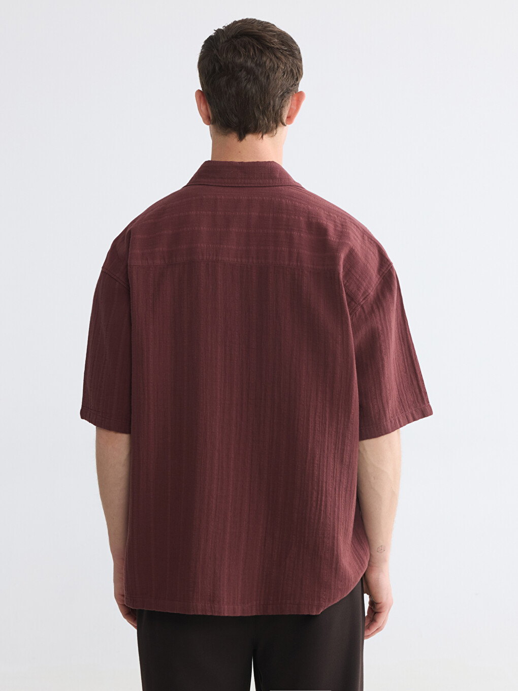 Regular Fit Striped Men's Textured Shirt-3