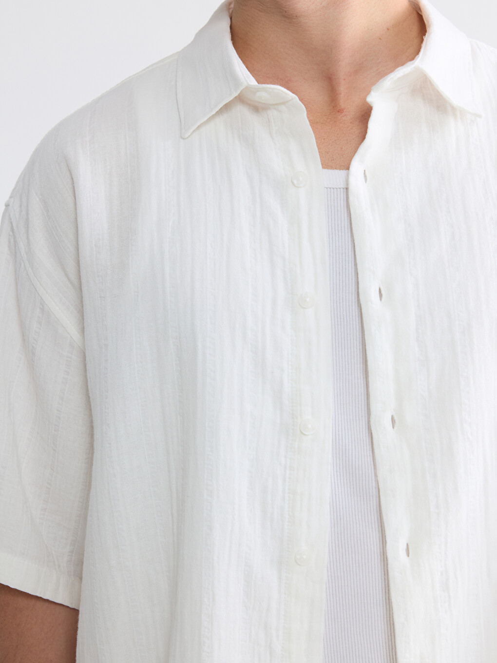 Regular Fit Men's Textured Shirt-3