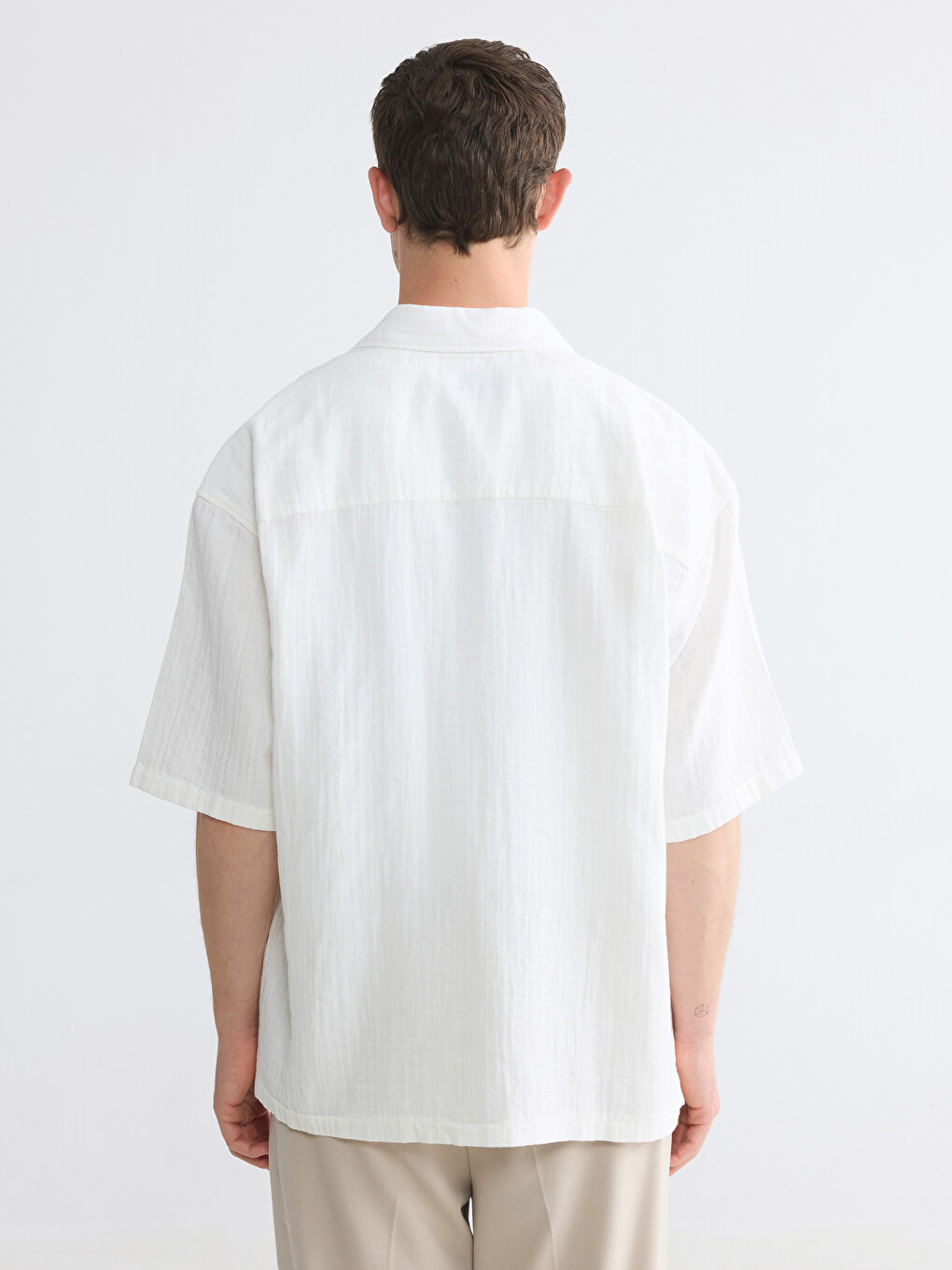 Regular Fit Men's Textured Shirt-4