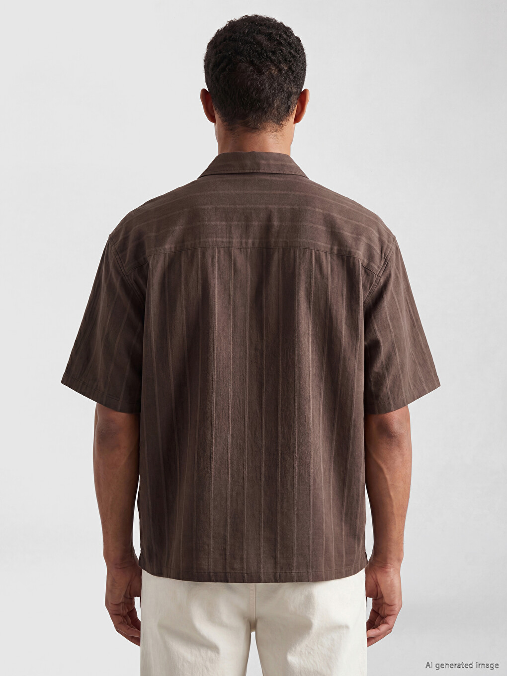 Regular Fit Striped Men's Textured Shirt-3
