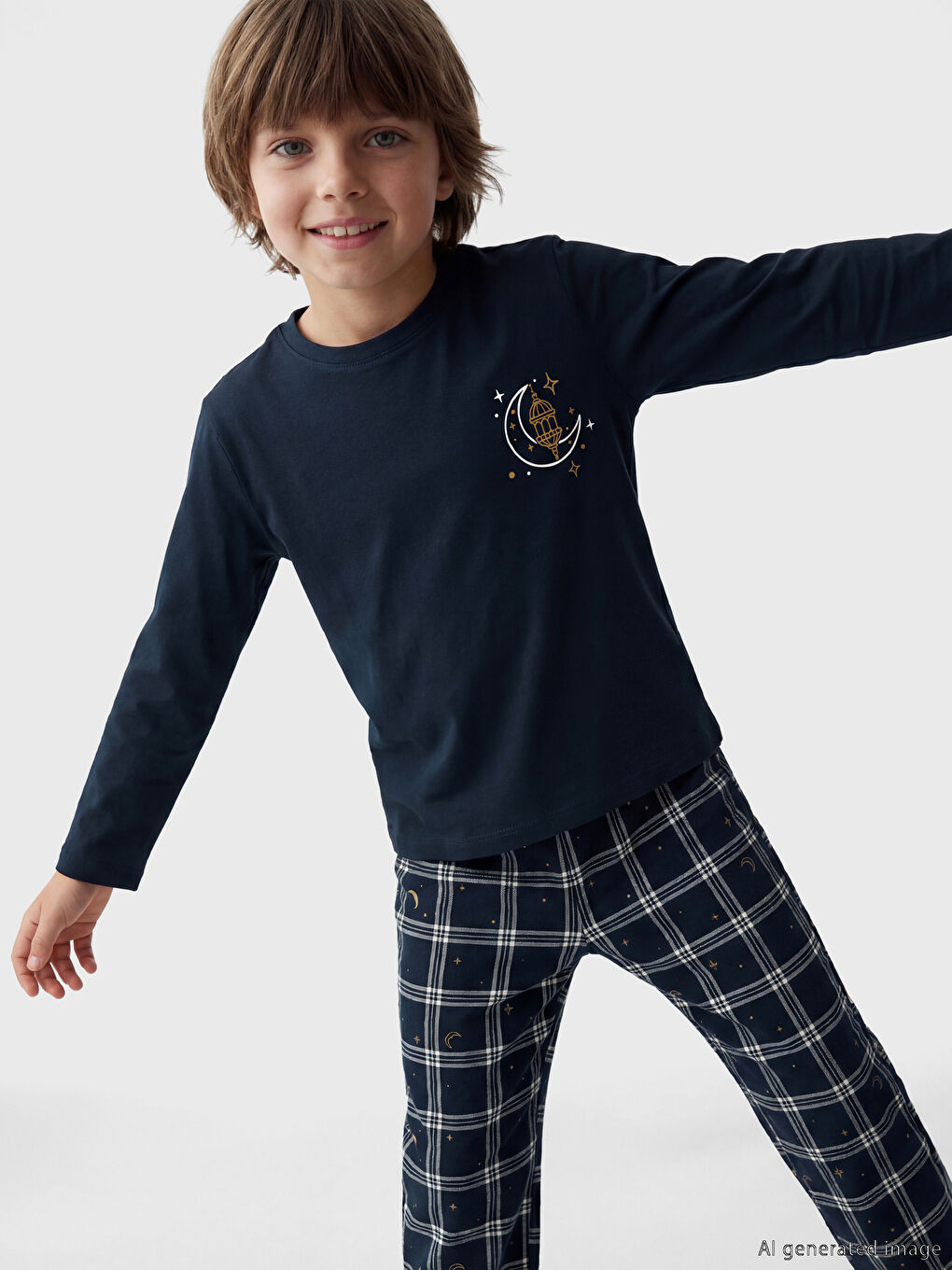 سێتی بیجامە شینی تۆخ کوڕ-1