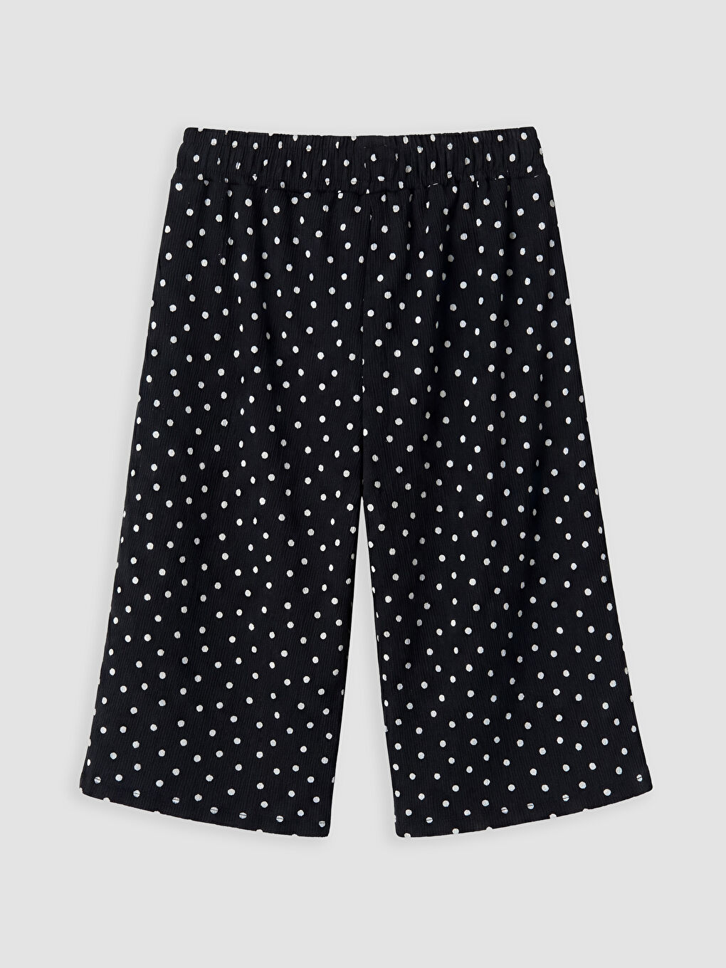 Siyah Kız Çocuk Puantiyeli Bermuda Şort-1