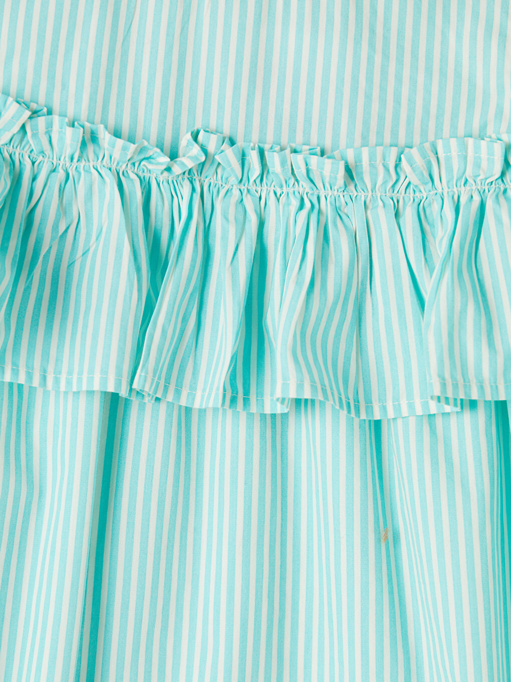 Crew Neck Striped Girls' Poplin Dress-2