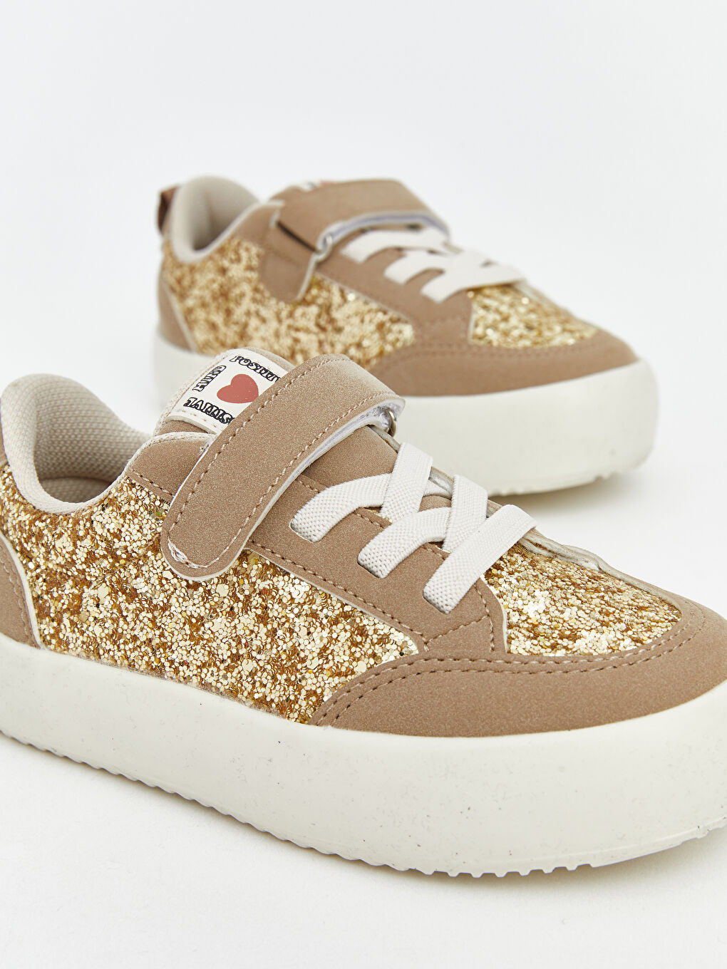 Ekru Desenli Kız Çocuk Spor Ayakkabı-2