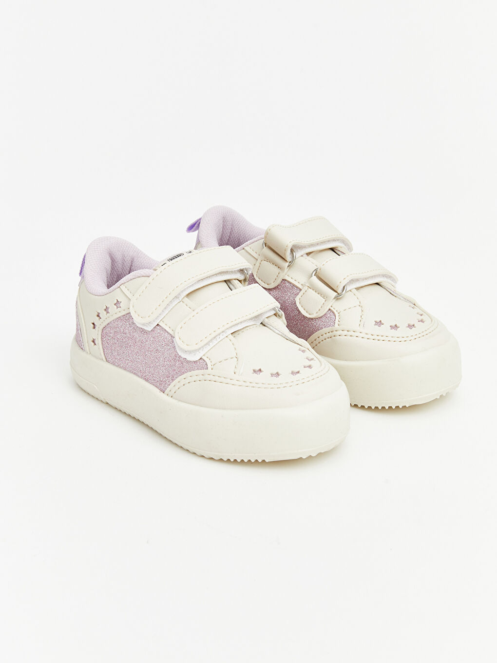 Ekru Deri Görünümlü Kız Bebek Spor Ayakkabı